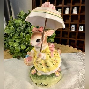Avon Cherished Moments Collection Bunny "Come Rain or Shine” Made in Japan 1983